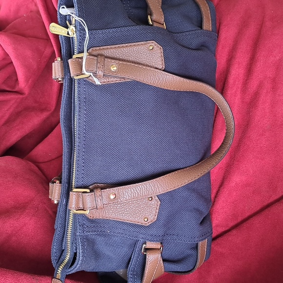 🎆SALE New Michael Kors Nautical Design  Navy with Tan and Gold  Excellent NEW - Picture 3 of 8